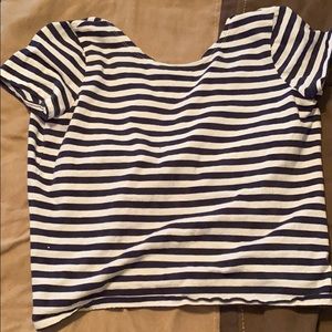 Rip Curl cropped stripe back twist top